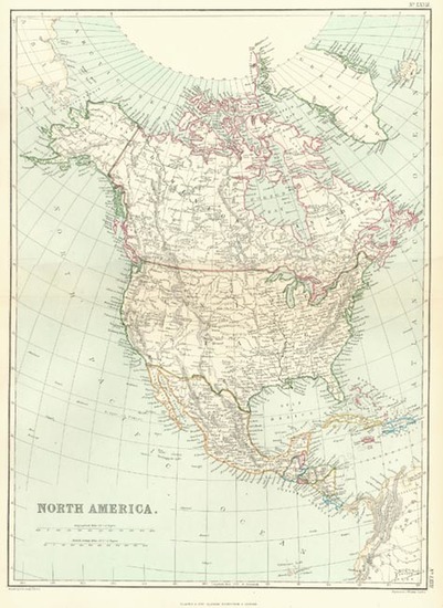 91-North America Map By Blackie & Son