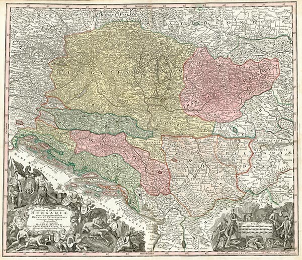 17-Europe, Hungary, Romania and Balkans Map By Matthaus Seutter