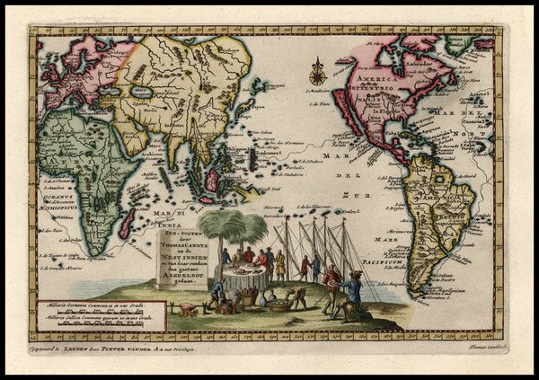 7-World, World and Pacific Map By Pieter van der Aa