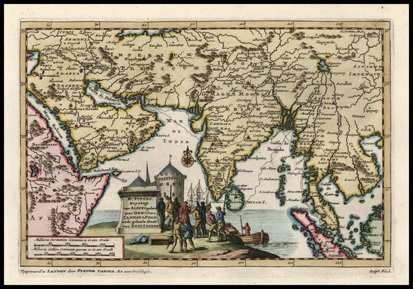 56-Asia, India, Southeast Asia and Middle East Map By Pieter van der Aa