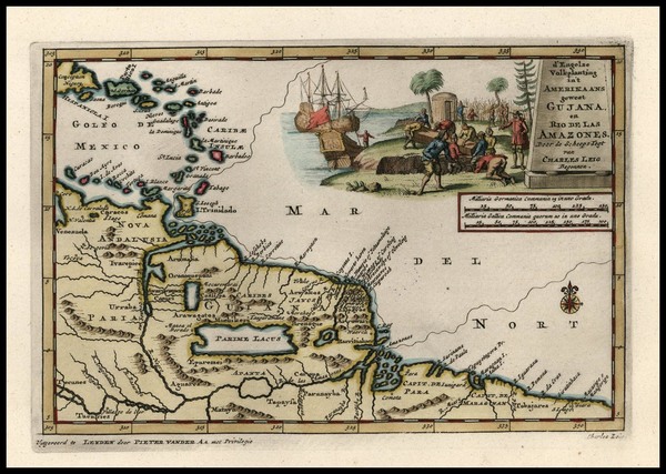 90-Caribbean and South America Map By Pieter van der Aa