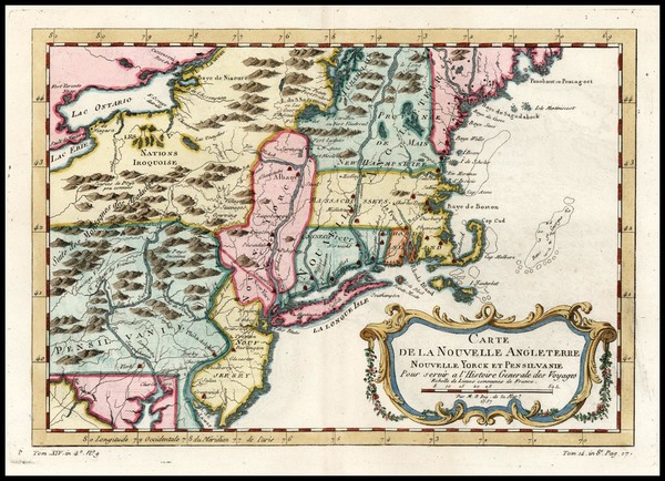 4-New England and Mid-Atlantic Map By Jacques Nicolas Bellin