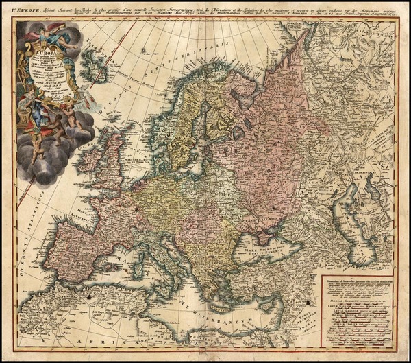 53-Europe and Europe Map By Johann Matthaus Haas