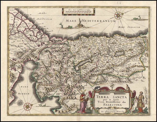 23-Asia and Holy Land Map By Willem Janszoon Blaeu