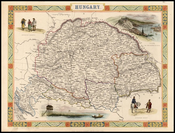 38-Europe, Hungary, Romania and Balkans Map By John Tallis