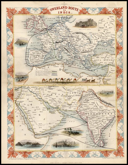 3-Europe, Europe, Asia, India, Central Asia & Caucasus and Middle East Map By John Tallis