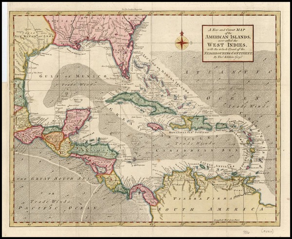 85-South, Southeast, Texas and Caribbean Map By Thomas Kitchin / London Magazine