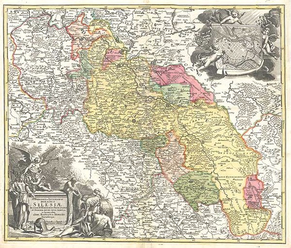 44-Europe, Poland, Czech Republic & Slovakia and Germany Map By Johann Baptist Homann