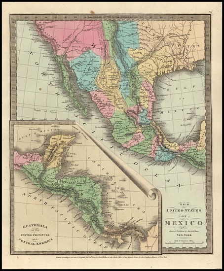 33-Texas, Southwest, Central America and California Map By David Hugh Burr