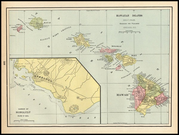 48-Hawaii, Australia & Oceania, Oceania and Hawaii Map By George F. Cram