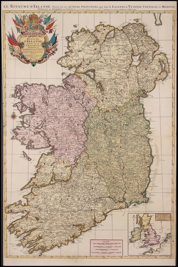 84-Ireland Map By Alexis-Hubert Jaillot