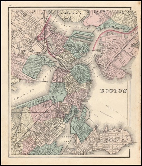 53-New England Map By O.W. Gray