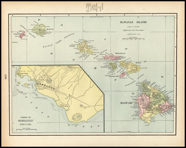 56-Hawaii, Australia & Oceania, Oceania and Hawaii Map By George F. Cram