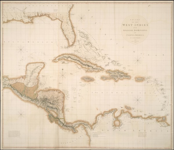 75-Florida, Southeast, Southwest, Mexico, Caribbean and South America Map By Aaron Arrowsmith