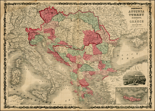 63-Hungary, Balkans, Turkey and Greece Map By Benjamin P Ward  &  Alvin Jewett Johnson