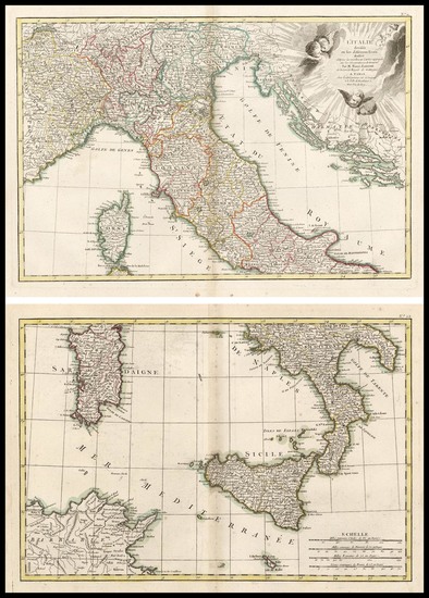 35-Europe and Italy Map By Giovanni Antonio Rizzi-Zannoni