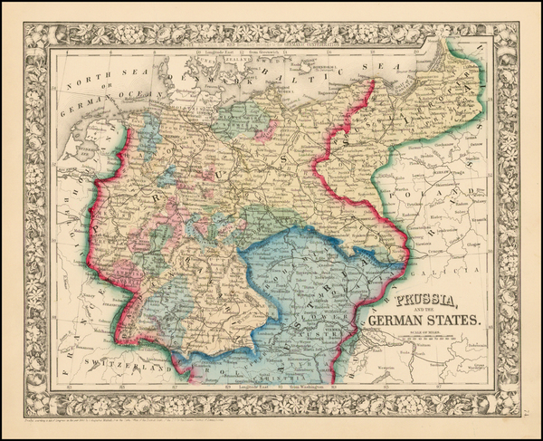 40-Europe, Poland, Baltic Countries and Germany Map By Samuel Augustus Mitchell Jr.