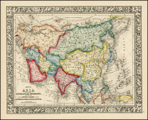 99-Asia and Asia Map By Samuel Augustus Mitchell Jr.