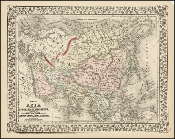 33-Asia and Asia Map By Samuel Augustus Mitchell Jr.