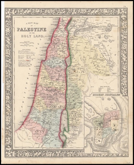 1-Asia and Holy Land Map By Samuel Augustus Mitchell Jr.