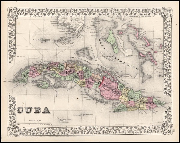 98-Caribbean Map By Samuel Augustus Mitchell Jr.