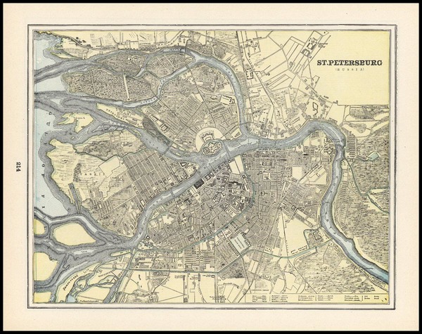 90-Europe and Russia Map By George F. Cram