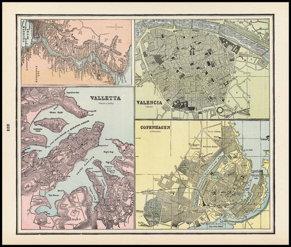 81-Europe, Spain, Scandinavia and Balearic Islands Map By George F. Cram