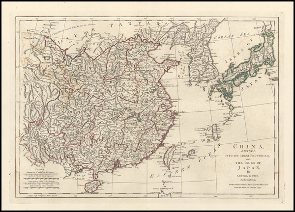 75-Asia, China, Japan and Korea Map By Samuel Dunn