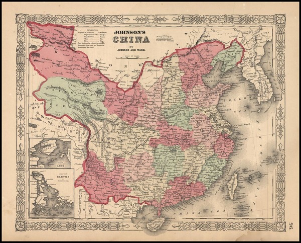 32-Asia, China and Korea Map By Benjamin P Ward  &  Alvin Jewett Johnson