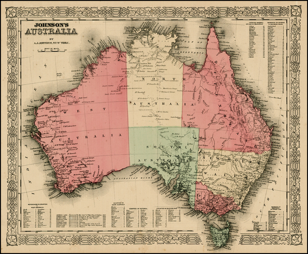 45-Australia & Oceania and Australia Map By Benjamin P Ward  &  Alvin Jewett Johnson