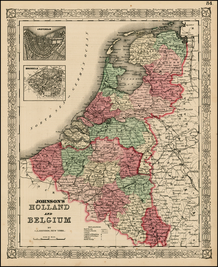 100-Europe and Netherlands Map By Alvin Jewett Johnson