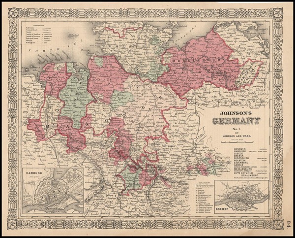 80-Europe, Baltic Countries and Germany Map By Benjamin P Ward  &  Alvin Jewett Johnson