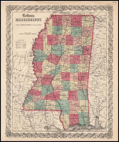 66-South Map By Joseph Hutchins Colton