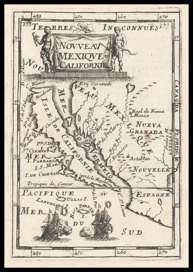 7-Mexico, Baja California and California Map By Alain Manesson Mallet