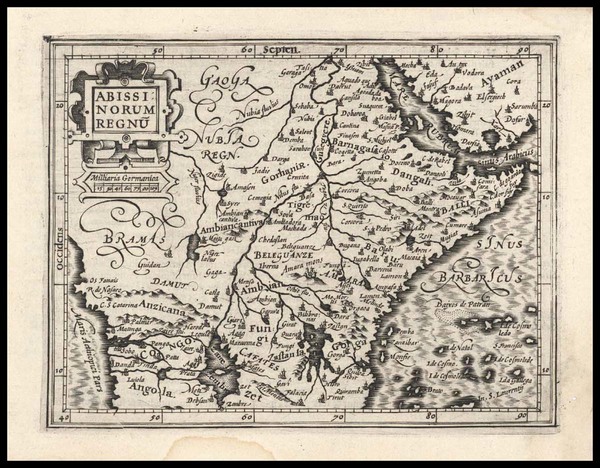 69-Africa, Africa, East Africa and West Africa Map By Gerard Mercator