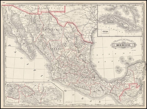 8-Mexico and South America Map By George F. Cram