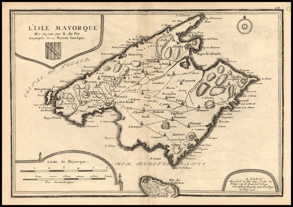 4-Europe, Spain and Balearic Islands Map By Nicolas de Fer