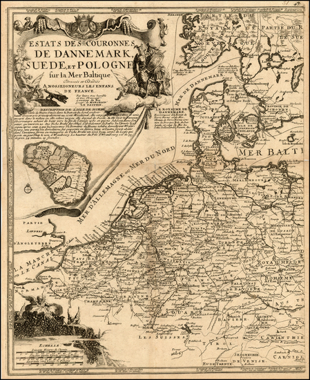 51-Baltic Countries, Scandinavia and Germany Map By Nicolas de Fer