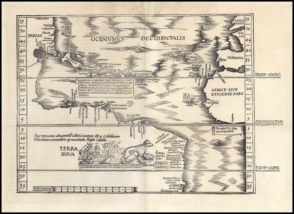 55-World, Atlantic Ocean, Southeast, North America, South America and America Map By Lorenz Fries