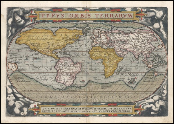 30-World and World Map By Abraham Ortelius