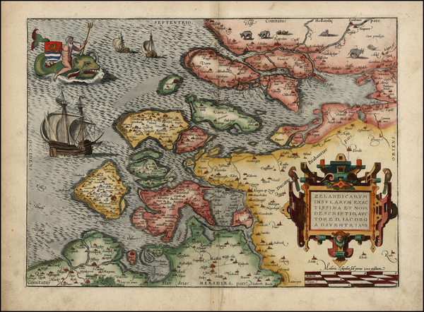 90-Netherlands Map By Abraham Ortelius