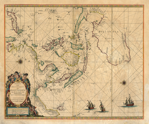 76-Asia, China, Japan, Southeast Asia, Australia & Oceania and Australia Map By Pieter Goos