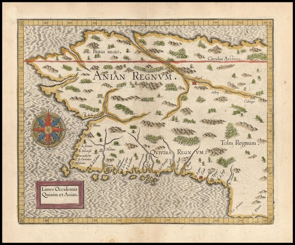 22-Alaska, California and Canada Map By Cornelis van Wytfliet