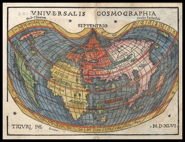 40-World and World Map By Johann Honter