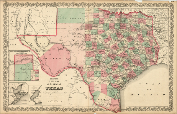 46-Texas Map By G.W.  & C.B. Colton