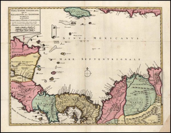 48-Caribbean and Central America Map By Reiner & Joshua Ottens