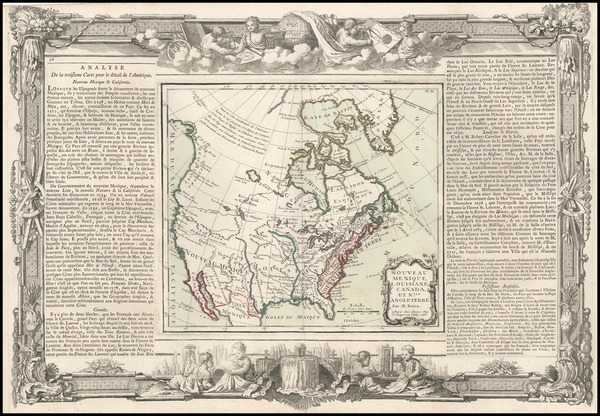 68-United States, Southwest and North America Map By Louis Brion de la Tour