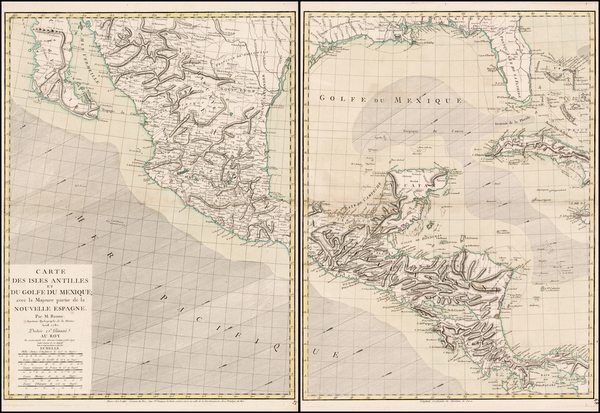 62-Florida, South, Southeast, Texas, Mexico and Caribbean Map By Rigobert Bonne