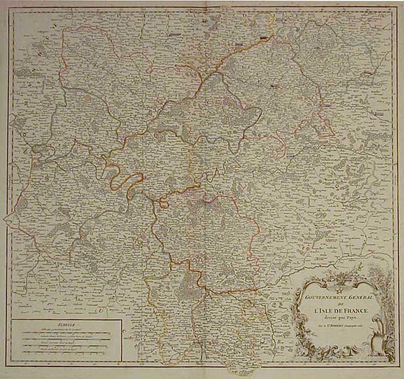 68-Europe and France Map By Gilles Robert de Vaugondy