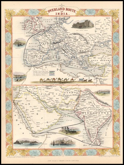 97-Europe, Europe, Asia, India, Central Asia & Caucasus and Middle East Map By John Tallis